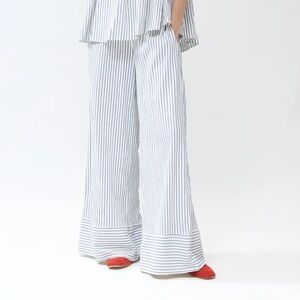 FROM PARIS BOUTIQUE FASHION Striped Women's WIDE LEG PANTS
